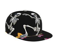 JKDGOJ Skeletons are in Full Swing Casquette de baseball imprimée pour adulte, convient pour toutes les saisons, taille réglable classique noire