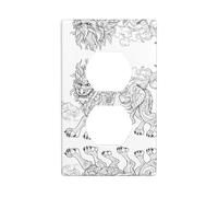 JKDGOJ Sketch of Monster Prints Panneau mural double prise domestique durable pour prises et interrupteurs décoratifs