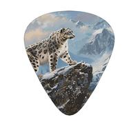 JKDGOJ Snow Leopard Patrol Mountain Lot de 12 médiators pour guitare avec trois épaisseurs pour basse et ukulélé