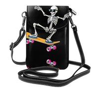 JKDGOJ Squeletons are in full swing Prints Sac à bandoulière pour téléphone portable, petit portefeuille pour femme, un cadeau pratique adapté pour les sorties, l'exercice et le shopping
