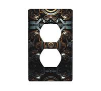 JKDGOJ Steampunk Gear Prints Panneau mural à double prise pour prise électrique domestique durable pour prises et interrupteurs décoratifs