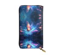 JKDGOJ Strange Butterfly Prints Portefeuille long en cuir pour femme Grande capacité avec fermeture éclair