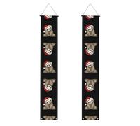 JKDGOJ Super mignonne image de paresseux de Noël bannière murale à suspendre style porche de remise de diplôme, convient pour l'intérieur et l'extérieur 30,5 x 18,3 m