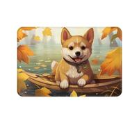 JKDGOJ Tapis de sol antidérapant avec impression Shiba Inu pour intérieur et extérieur, convient pour les entrées de chambre à coucher et de salle de bain, 40,6 x 61 cm