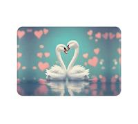 JKDGOJ Tapis de sol antidérapant avec imprimé « The Swan in Love » pour intérieur et extérieur, convient pour les entrées de chambre à coucher et de salle de bain, 40,6 x 61 cm