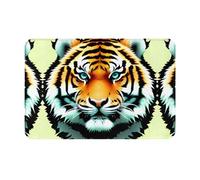 JKDGOJ Tapis de sol antidérapant avec motif tête de tigre pour intérieur et extérieur, convient pour les entrées de chambre à coucher et de salle de bain, 40,6 x 61 cm