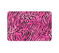 JKDGOJ Tapis de sol antidérapant imprimé zèbre tigre léopard rose pour intérieur et extérieur, convient pour les entrées de chambre à coucher et de salle de bain, 40,6 x 61 cm