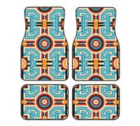 JKDGOJ Tapis de sol de voiture avec imprimé labyrinthe symétrique antidérapant à l'avant et à l'arrière pour voitures, camions et SUV