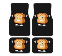 JKDGOJ Tapis de sol de voiture avec motif de tranches de pain dansantes - Antidérapants à l'avant et à l'arrière - Convient pour les voitures, camions et SUV