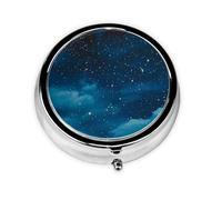 JKDGOJ The Beauty Under The Night Sky Mini boîte à pilules ronde avec 3 compartiments pour le rangement des pilules et le voyage portable
