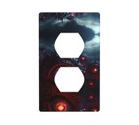 JKDGOJ The Devil's Eye Imprime Panneau mural double prise domestique durable pour prises et interrupteurs décoratifs