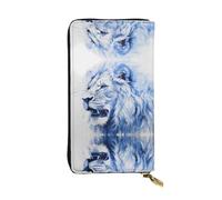 JKDGOJ The Fierce Lion Prints Portefeuille long en cuir pour femme Grande capacité avec fermeture éclair