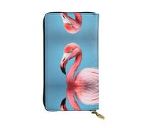 JKDGOJ The Mighty Flamingo Prints Portefeuille long en cuir pour femme Grande capacité avec fermeture éclair