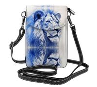 JKDGOJ The Silent Lion Prints Sac à bandoulière pour téléphone portable, petit portefeuille pour femme, un cadeau pratique adapté pour les sorties, l'exercice et le shopping
