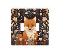 JKDGOJ The sitting fox. image Panneau mural décoratif 11,4 x 11,4 cm adapté aux prises qui ne sont pas facilement endommagées