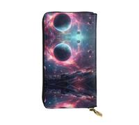 JKDGOJ The stars are falling. Prints Portefeuille long en cuir pour femme Grande capacité Sac à fermeture éclair pour cartes de crédit