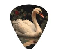 JKDGOJ The Swan and the Rose Pattern Guitar Médiator 12 pièces avec trois combinaisons d'épaisseur pour guitare basse et ukulélé