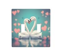 JKDGOJ The Swan in Love Panneau mural décoratif 11,4 x 11,4 cm adapté aux prises qui ne sont pas facilement endommagées