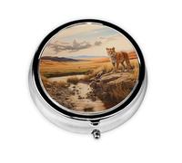 JKDGOJ The Tiger is Strong. Mini pilulier rond avec 3 compartiments pour le rangement des pilules et le voyage portable
