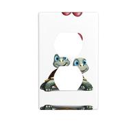 JKDGOJ Tortue à deux têtes ludiques imprimées panneau mural double prise couvercle d'alimentation domestique durable pour prises et interrupteurs décoratifs