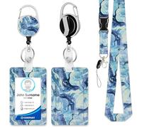 JKDHJK Porte-carte d'identité avec ruban, porte-carte d'identité avec fermoir mousqueton rotatif, pour femmes, hommes, enseignants, infirmières, étudiants, boucle à dégagement rapide