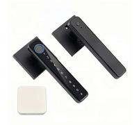 JKDND Serrure À Poignée Intelligente 4-en-1 À Empreinte Digitale/clavier/clé/application De Déverrouillage Biométrique Pour Chambre À Coucher, Bureau Et Hôtel Compatible Tuya Hub(Black HUB)