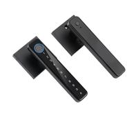 JKDND Serrure De Poignée De Porte Intelligente 4-en-1 Empreinte Digitale/code/clé/TTLock App Serrure Biométrique À Empreinte Digitale Pour Chambre À Coucher Bureau Hôtel(TTlock black)