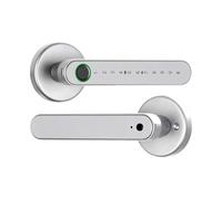 JKDND Serrure Intelligente À Empreinte Digitale Compatible Avec Les Empreintes Digitales/codes/clés/l'application Tuya Et Les Cartes. Convient Pour Les Maisons/bureaux.(Silver)
