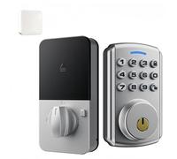 JKDND Serrure Intelligente Compatible Avec Tuya/Google Home/Amazon Alexa, Avec Fonction D'alerte En Cas D'ouverture Anormale À Distance Et Fonction De Mot De Passe Virtuel.(Silver)