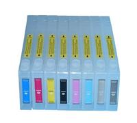 JKDND T5631 T5621 8 Cartouches Rechargeables avec Puce Réinitialisable Et Réinitialisateur De Puce Compatible avec Epson Stylus Pro 7800 9800 Imprimantes À Jet d'encre