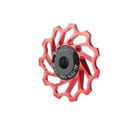 JKELPV Poulie Dentée Dérailleur arrière VTT, poulie CNC 11T 13T, roulements en céramique, Rouleaux de Changement de Vitesse légers pour vélo de Route Outil Calage Volant d’inertie(11T Red)