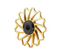JKELPV Poulie Dentée Dérailleur arrière VTT, poulie CNC 11T 13T, roulements en céramique, Rouleaux de Changement de Vitesse légers pour vélo de Route Outil Calage Volant d’inertie(13T Gold)