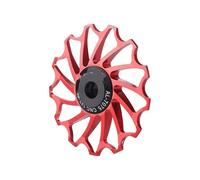 JKELPV Poulie Dentée Dérailleur arrière VTT, poulie CNC 11T 13T, roulements en céramique, Rouleaux de Changement de Vitesse légers pour vélo de Route Outil Calage Volant d’inertie(13T Red)