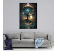 JKEVCBIAX Affiche et impression sur toile Arbre de Lune - Tableau moderne représentant un paysage naturel, œuvre d'art contemporaine pour la décoration de la chambre à coucher (40 x 60 cm/Sans cadre)