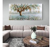 JKEVCBIAX Grande toile abstraite moderne représentant un arbre de vie - Peinture de paysage naturel verdoyant pour salon ou chambre (50 x 100 cm/Sans cadre)