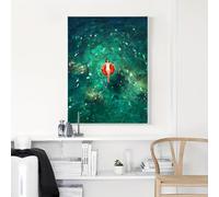 JKEVCBIAX Impression sur toile abstraite représentant une piscine, affiche moderne en tissu de haute qualité (50 x 75 cm/sans cadre)