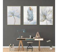 JKEVCBIAX Peinture sur toile représentant un beau rêve, une petite fleur fraîche et des plumes, cadeau idéal pour un salon, une cuisine, une décoration murale, 30 x 40 cm, sans cadre