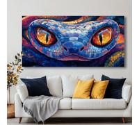 JKEVCBIAX Tableau abstrait moderne représentant un serpent - Mosaïque colorée et vibrante inspirée par la nature (60 x 120 cm/Sans cadre)