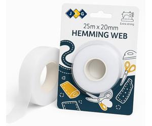 JKG® Ruban thermocollant pour ourlet,25 m,Extra résistant,Parfait pour le repassage, le collage, le patch de vêtements, la fusion de tissu,Badge d'école, etc.,Pas besoin de couture (25 mx2 cm)