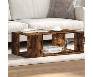 Jkghdrt Table basse en chêne fumé - 89,5 x 48 x 30 cm - En bois - Table basse moderne avec surface de rangement - Pour le rangement du salon - Facile à nettoyer - Table d'appoint pratique