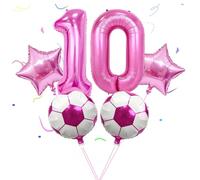 JKGOO Kit d'arche de ballons de football roses - 101,6 cm - Ballons roses en forme de chiffre 101,6 cm pour décorations d'anniversaire, décorations de coupe du monde, parfait pour les décorations et