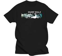 JKHGFD Silent Hill 2 T Shirt Men Teenage Cotton Silent Hill Silent Hill Black