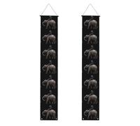 JKIEGOQ Bannière de porche avec image de singe sur le dos d'un éléphant - Robuste, durable, lavable et réutilisable - Décoration de remise de diplôme 30,5 x 180,3 cm