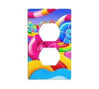 JKIEGOQ Candy Land Panneau mural à double prise murale résistant à la chaleur 11,4 x 7 cm