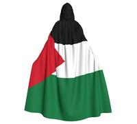 JKIEGOQ Cape à capuche pour adulte avec motif drapeau de l'État de Palestine pour Halloween, fêtes costumées et plus encore