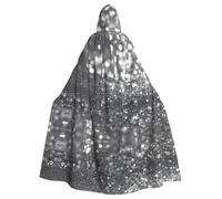 JKIEGOQ Cape à capuche pour adulte avec motif paillettes argentées brillantes pour Halloween, fêtes costumées et plus encore