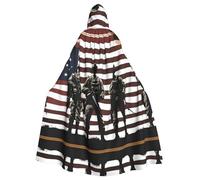 JKIEGOQ Cape à capuche pour adulte Motif soldats militaires américains patriotiques pour Halloween, fêtes costumées et plus encore