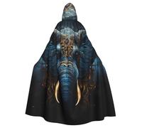 JKIEGOQ Eerie Cape à capuche motif éléphant pour adulte pour Halloween, fêtes costumées et plus encore