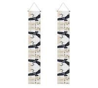 JKIEGOQ Flying Birds Crane Heron Bannière de porche pour remise de diplôme - Robuste, durable, lavable et réutilisable, décoration de remise de diplôme 30,5 x 180,3 cm