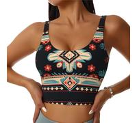 JKIEGOQ Gilet de sport pour femme avec motif brodé Nation indienne - Débardeurs athlétiques pour le yoga, l'entraînement, le fitness, noir, X-Large